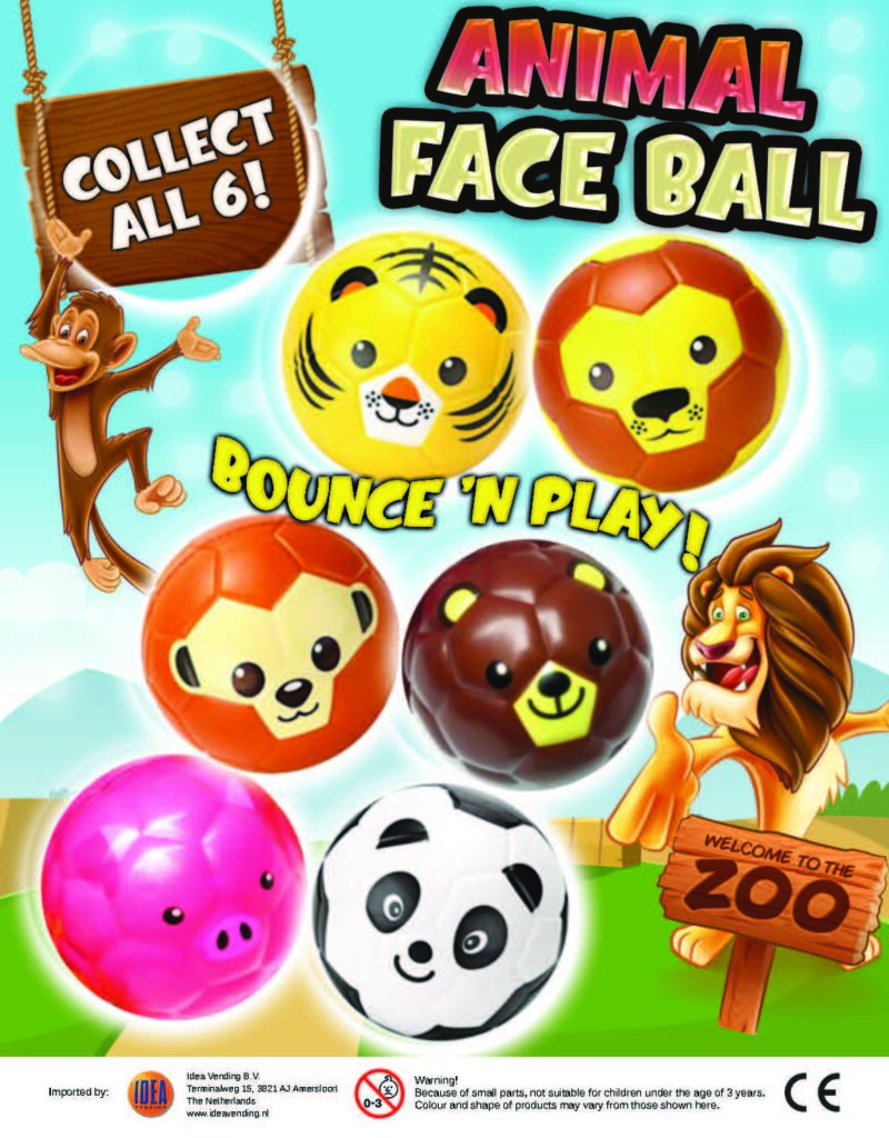 100mm Selfvending PU balls Animal coll. 2